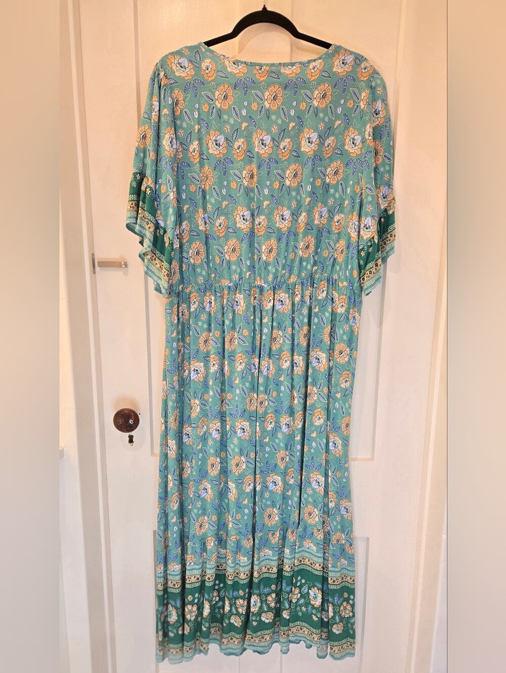Bloomchic Floral Bell Sleeve Shirred Waist Maxi Dress - Size 18/20 - Picture 3 of 7